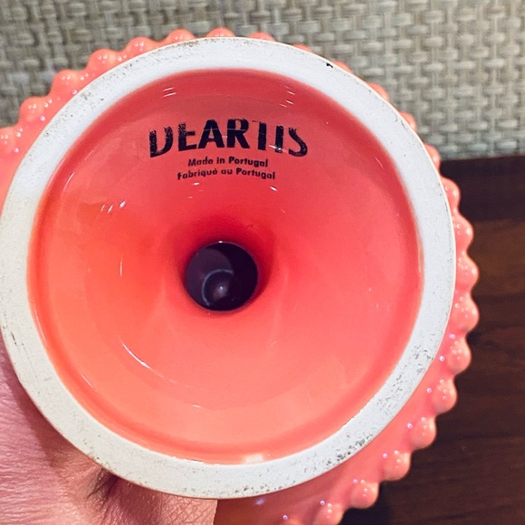 🌟3xHP🌟VTG 1960s MCM Coral Clazed Ceramic Pedestal Candy Dish Compote Deartis - Picture 6 of 6